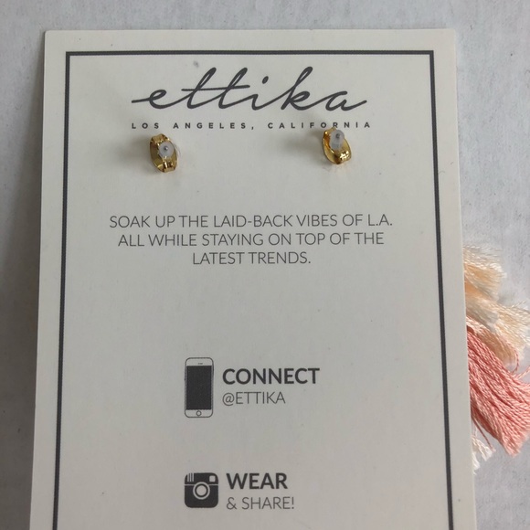 Fabfitfun ettika Tassel earrings pink gold 18k NWT - Picture 4 of 6